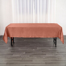 Satin Rectangular Tablecloth 60 x 102 in Terracotta