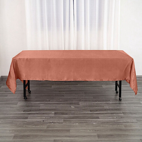 Satin Rectangular Tablecloth 60 x 102 in Terracotta