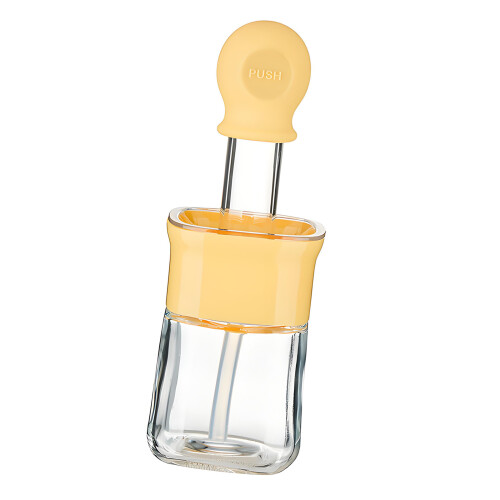 Dishwasher Safe Silicone Basting Brush With Attached Oil-Yellow