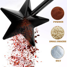 Soľnička a korenička Magic Wand – dizajn pentagramu, čierna