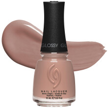 China Glaze CG Nagellack Bare Attack - Mörk Nude Nagellack, Snabbtorkande, Chipresistent, Glansig Finish, 0.5 fl oz