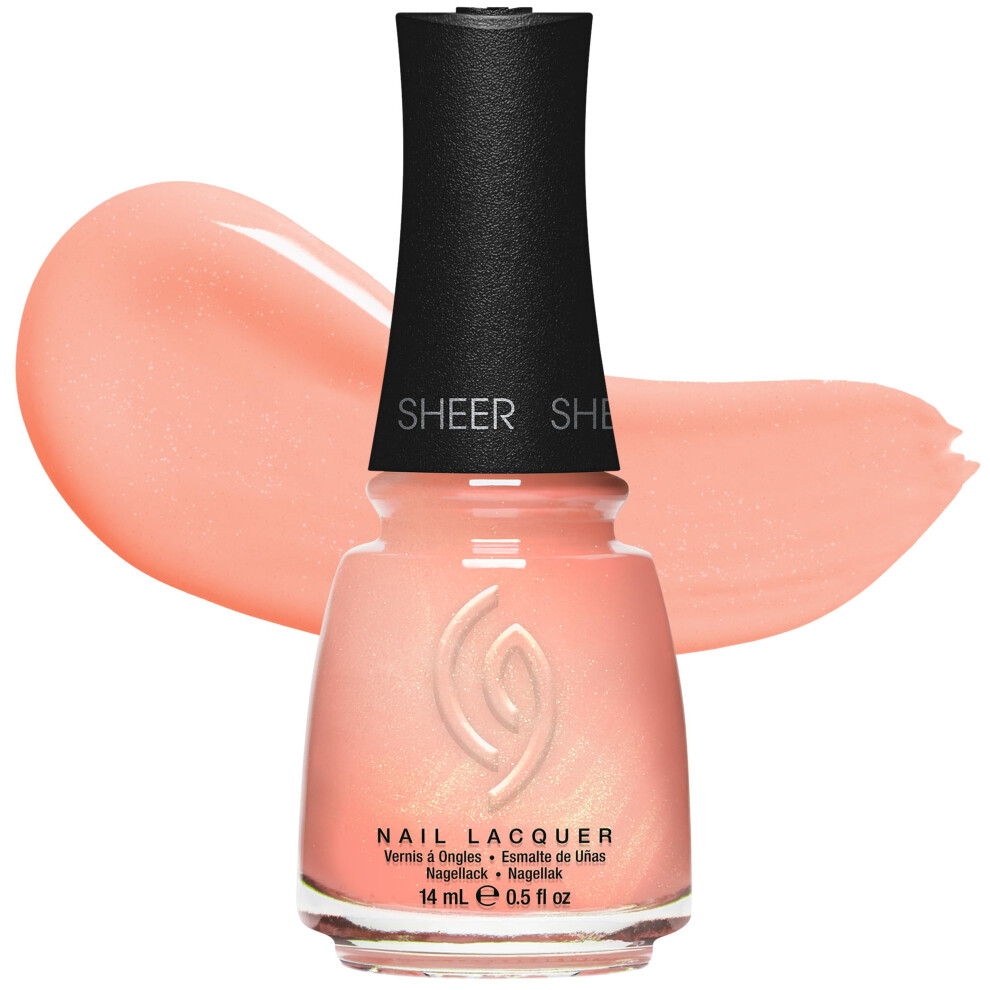 China Glaze Pink,Orange Cg Nail Lacquer Picking Wildflowers - Sheer, Pink Orange Nail Polish, Quick Dry, Chip Resistant Shimmer Glossy Finish For Salon & Diy Mani