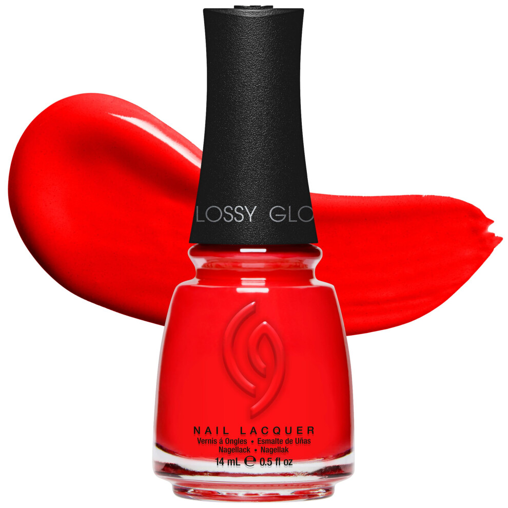 China Glaze Red Cg Nail Lacquer Flame-Boyant - Bright Nail Polish, Quick Dry, Chip Resistant Glossy Finish For Salon & Diy Manicure, 0.5 Fl Oz