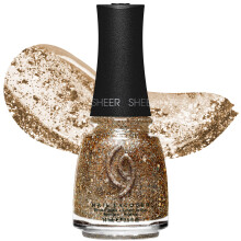 China Glaze CG Nagellack Counting Carats - Guldglitter Nagellack Snabbtorkande, Chipresistent för Nagelkonst