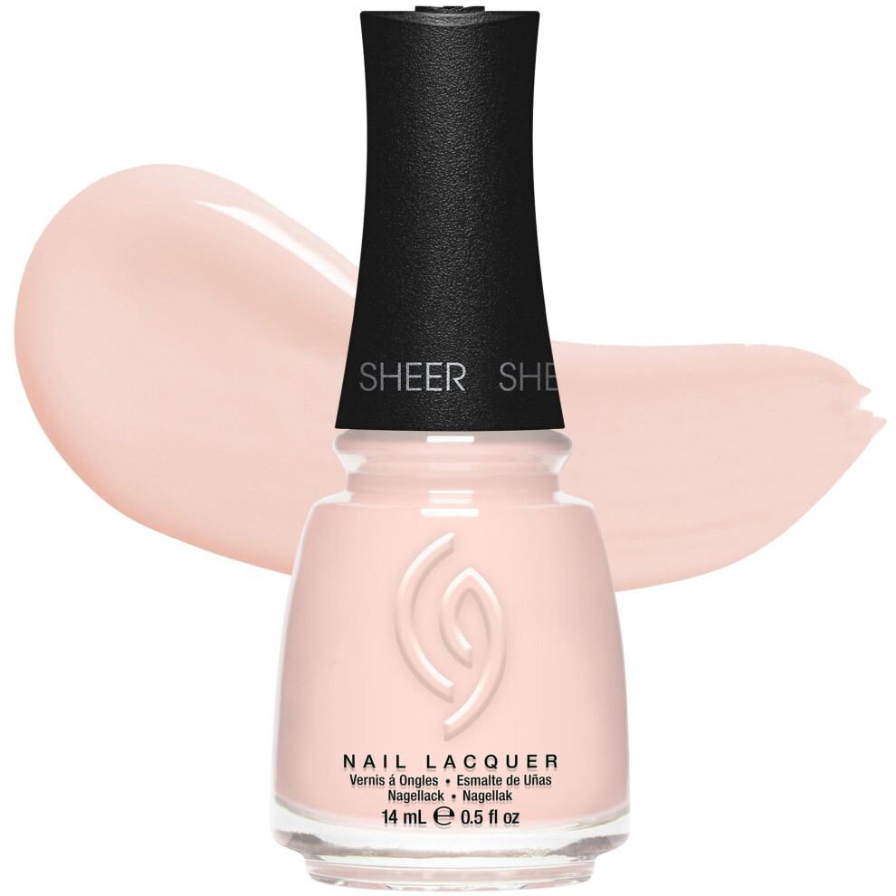 China Glaze Pink,Cream Cg Nail Lacquer Pink Silk - Sheer, Nude Pink Nail Polish, Quick Dry, Chip Resistant, Glossy Finish For Salon & Diy Manicure, 0.5 Fl Oz