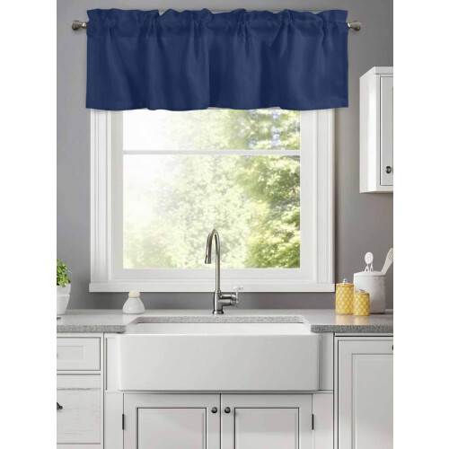 Navy Blue Rod Pocket Valance 42 x 12 in
