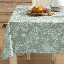 Grapevine Print Vinyl Tablecloth with Flannel Backing 60 x