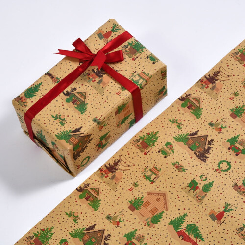 rullar julklappspapper kraft 50x70cm