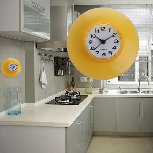 Waterproof Suction Cup Wall Clock – 8.5 cm White