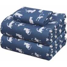 Twin XL Flannel Sheet Set 100% Double-Brushed Cotton 3-Piece