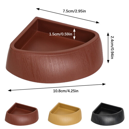 Reptiles Triangular Bowl Small Water Dish-Reddish Brown