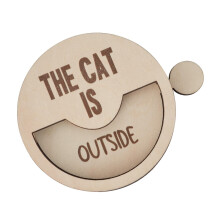 Natural Wood Cats Sign Reminder Cats Inside Outside Wall Hanging