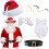 (Set 11) Weihnachtsmann-Dekorationsset: Mütze, Bart, Handschuhe, Brille, Gürtel 2