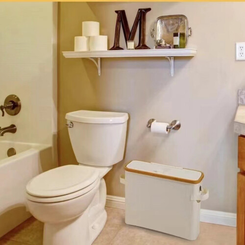 Bathroom Tissue Holder Organizer With Dustproof Cover And-grey 2