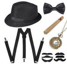 (Set 1) Accessori per costume di Halloween e Carnevale: sigaro finto, fumo di sigaro finto, travestimento da gangster Gatsby.