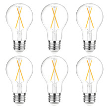 Ampoules LED Edison vintage A19 E26 8W 2700K 800LM (lot de 6)