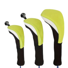 3 Stück Professinal Golf Head Cover Schutzhülle Golf Club-Gelb