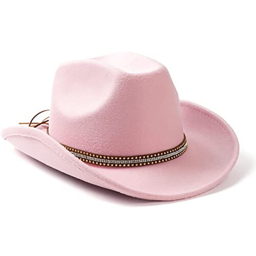 (White) Cappello da cowboy bianco e nero con sciarpa, cappello da cowboy western, Dick 1