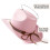 (White) Cappello da cowboy bianco e nero con sciarpa, cappello da cowboy western, Dick 5