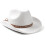 (White) Cappello da cowboy bianco e nero con sciarpa, cappello da cowboy western, Dick 1