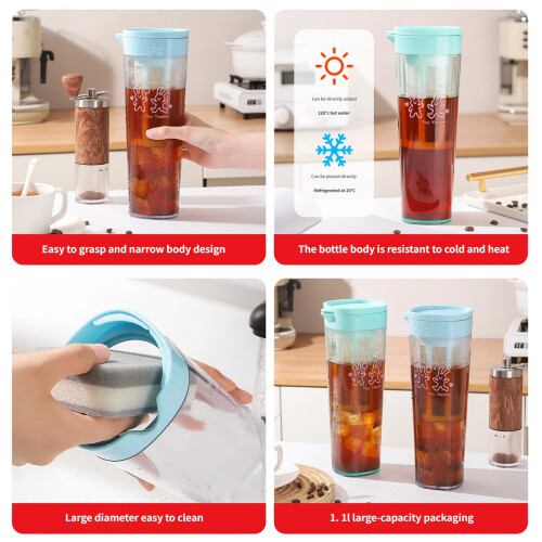 Multiple Use Liquid Pourer With Removable Flavor Infuser-Blue 1