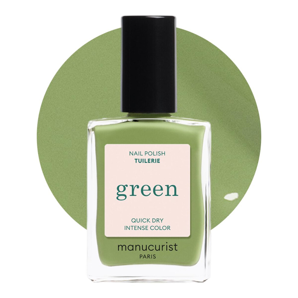 Manucurist Green Tuileries - Nail Polish - 9-Free, Vegan And Plant-Based - Quick Dry Manicure - Non Toxic - Made In France - 0.5 Fl Oz
