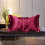 Satijnen kussensloop 48x74cm rood 1