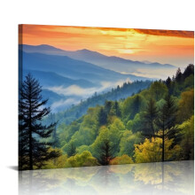 Auringonnousun canvas-taulu, Great Smoky Mountains, 24x36