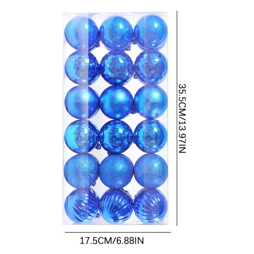 36-Piece Blue Christmas Tree Baubles 6 cm 2