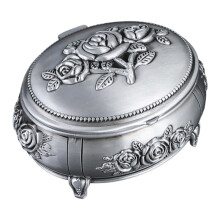 European Styles Enameled Jewelry Case with-ancient tin