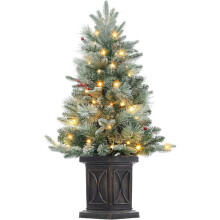 Flocked Christmas Tree with 70 LED Lights, 3ft or 4.5ft