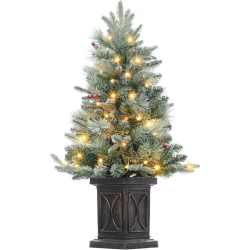 Flocked Christmas Tree with 70 LED Lights, 3ft or 4.5ft