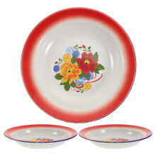 Piatto da portata smaltato stile retrò, 20 cm (3 pezzi)