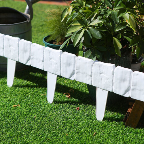 Clôture de jardin en Imitation pierre, 10 pièces, Support-gris 2