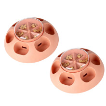 2 Pack Engaging Canine Food Dispenser Puzzle Toy For-Pink