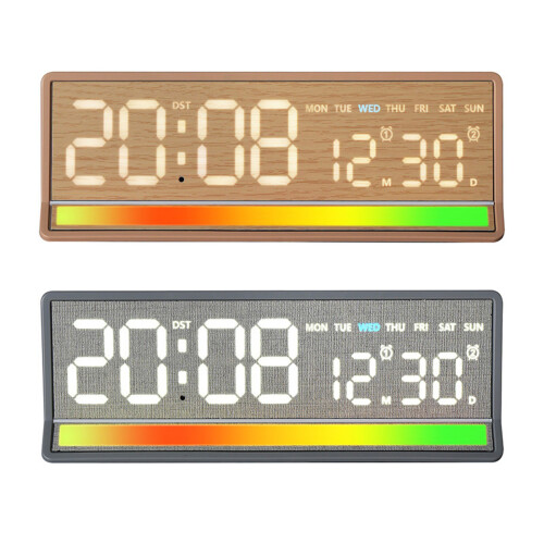 Bright Music Sensitive LED Display Clock Contemporary-Yellow 2