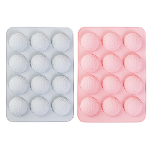 Packung mit 2 Golfballformen aus lebensmittelechtem Silikon mit