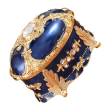 Elegant Nordic Styles Jewelry Box With Crystals-gold dark blue