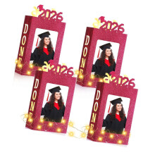 Afstuderen Fotolijst Display Box Desktop PET Foto Houder-Rood