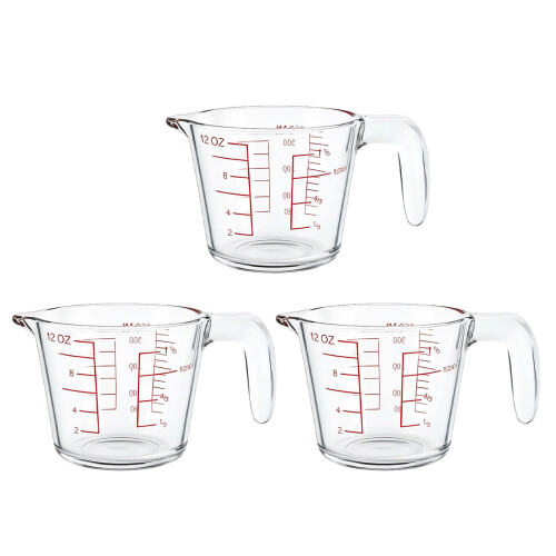 Pack Of 3 Glass Measuring Cups Set With Precise Scale For-small