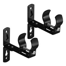Set of 2 Premium Stainless Steel Curtain Track Bracket-Black