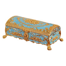 Elegante Schmuckschatulle mit Emaille-Finish für Frauen,-Blau