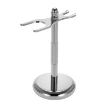 Modern Shaving Brush Razors Stand In Silver And Black-silver
