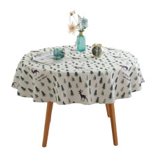 Cotton-Linen Round Tablecloth, 140cm
