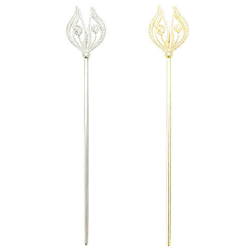 Sparkling Royal Scepter with Rhinestones Decors Flower-silver 1