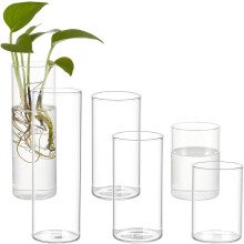 Clear Glass Cylinder Vases 50x70–150mm 2 pcs