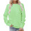 Women's Solid Green Long Sleeve Sweatshirt 1
