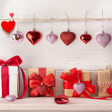 Valentine's Heart Ornaments 12 pcs Red Pink White