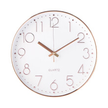 Silent Round Digital Wall Clock Rose Gold 30cm