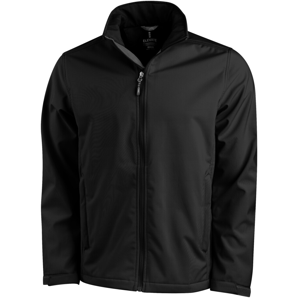 (M, Solid Black) Elevate Mens Maxson Softshell Jacket